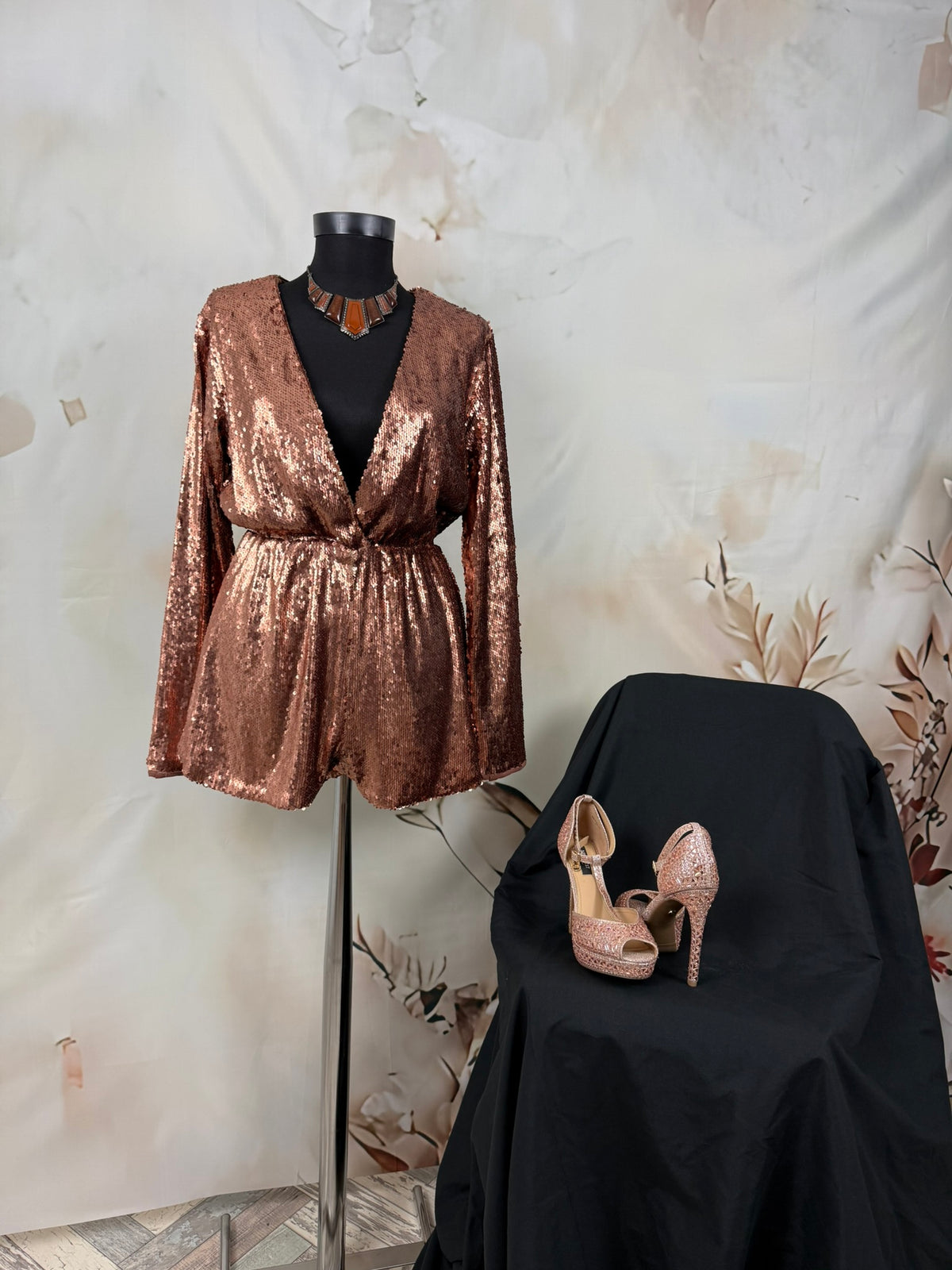 Salopetă cu paiete arămii | Copper Disco