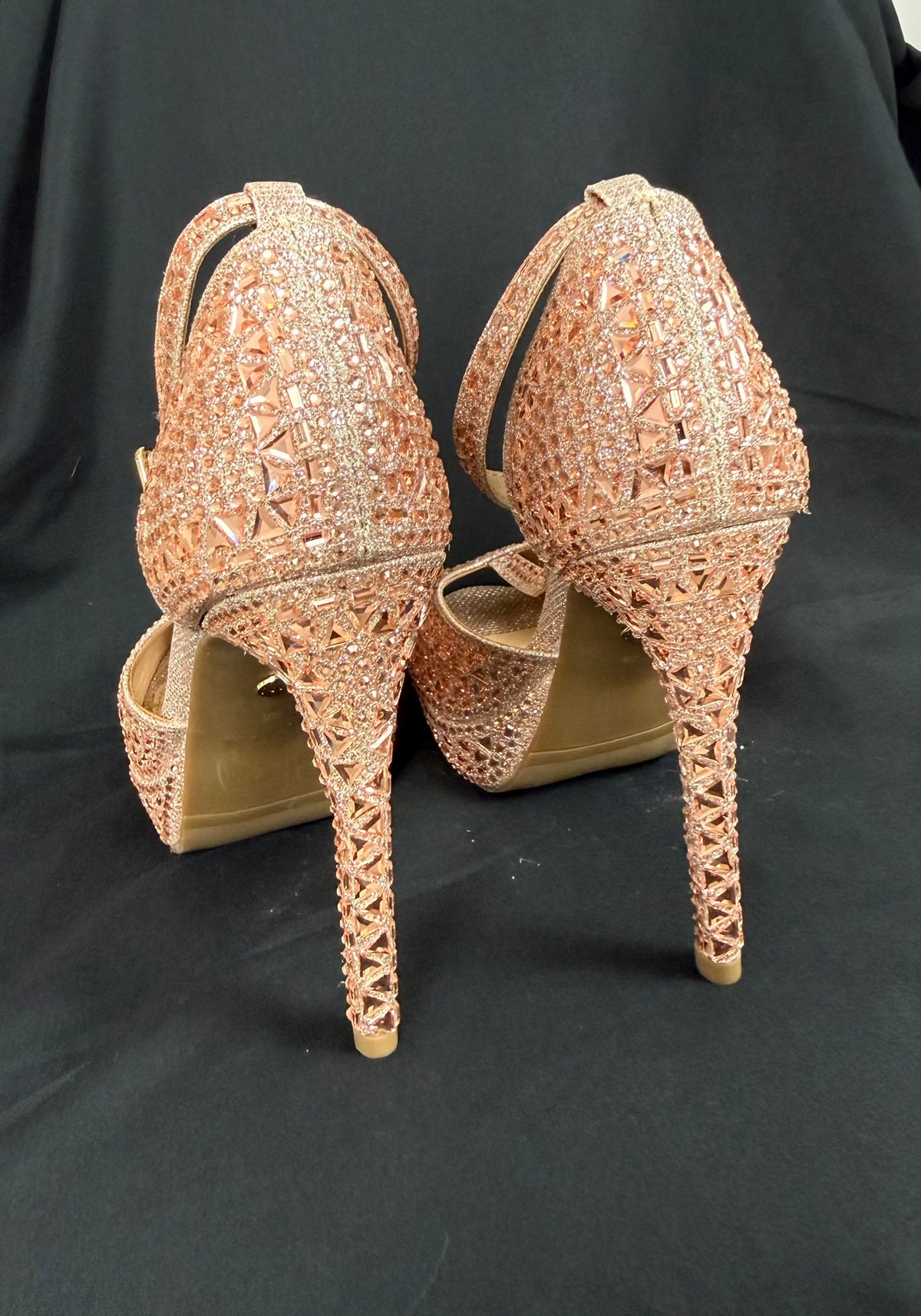 Sandale Nine West cu cristale rose gold | After Dark