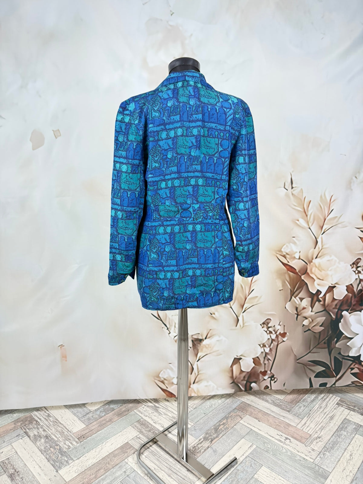 Sacou True Vintage din Mătase Naturală cu Print Artistic