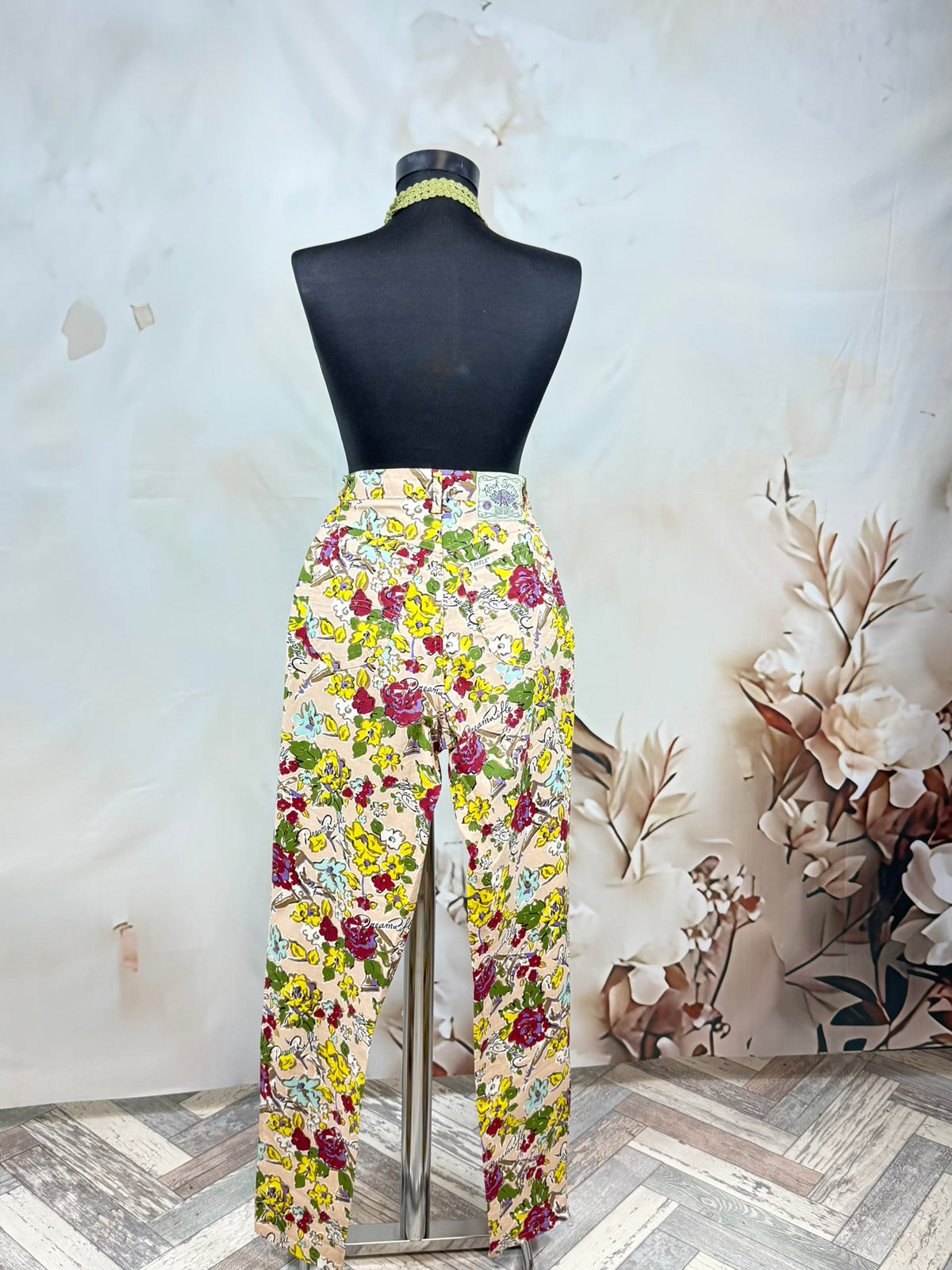 Pantaloni Rifle cu print floral Made in Italy