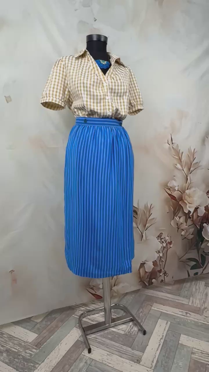 Fustă vintage Etienne Aigner 100% mătase | Cobalt Silk